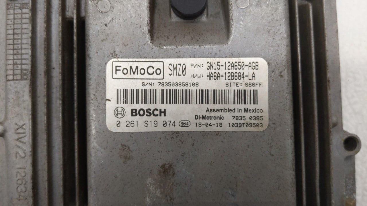 2018 Ford Ecosport PCM Engine Control Computer ECU ECM PCU OEM P/N:JN15-12A650-BSB Fits OEM Used Auto Parts - Oemusedautopar