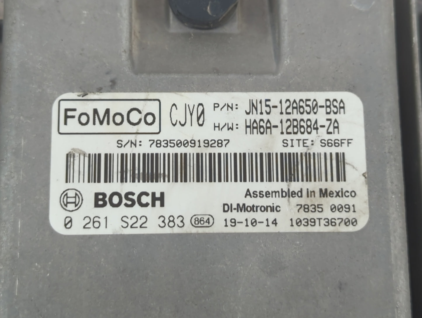 2018 Ford Ecosport PCM Engine Control Computer ECU ECM PCU OEM P/N:JN15-12A650-BSA 0 261 S22 383, GN15-12A650-AGB Fits OEM U