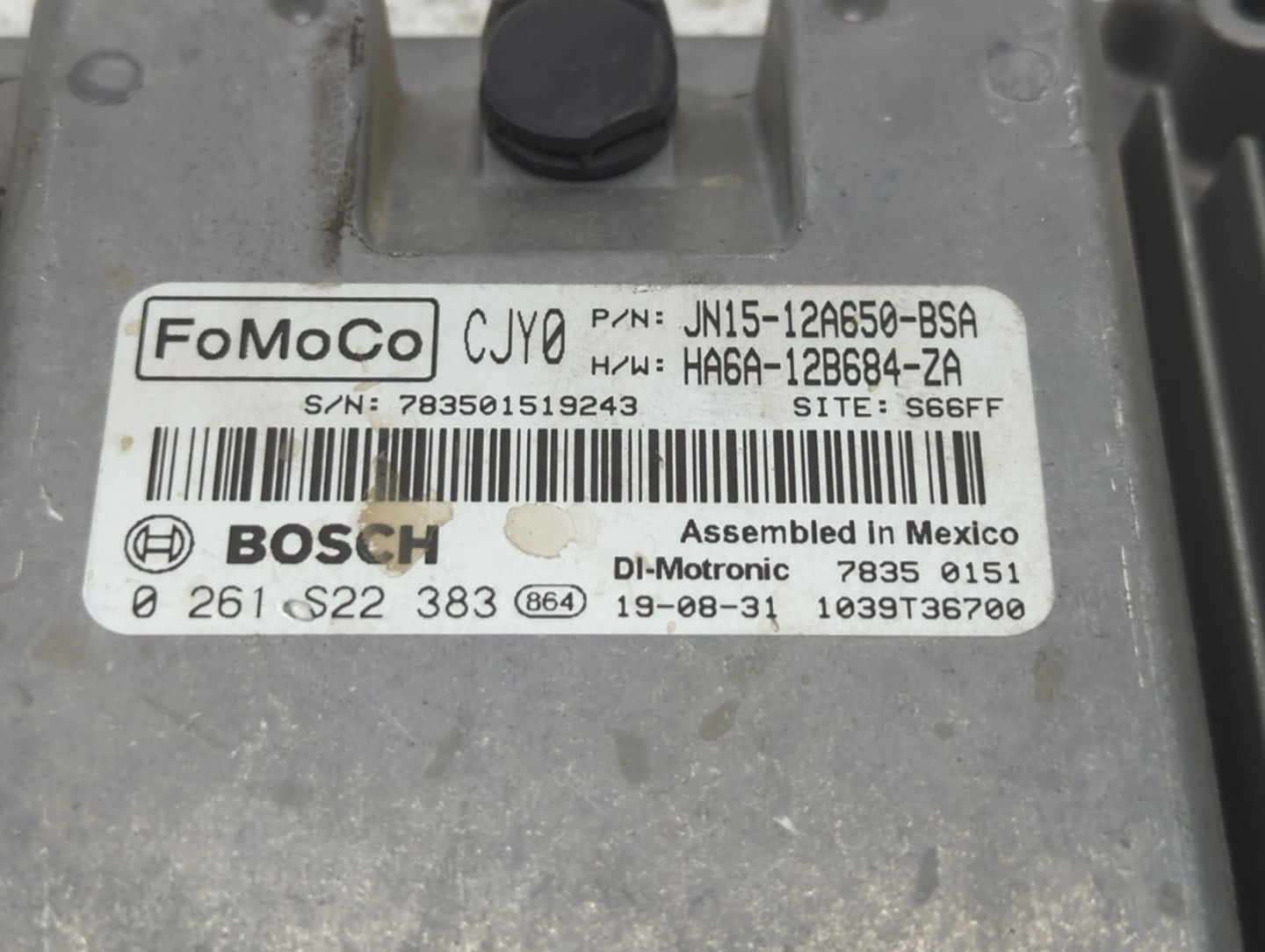 2018-2021 Ford Ecosport PCM Engine Control Computer ECU ECM PCU OEM P/N:JN15-12A650-BSA GN15-12A650-AGB Fits OEM Used Auto P