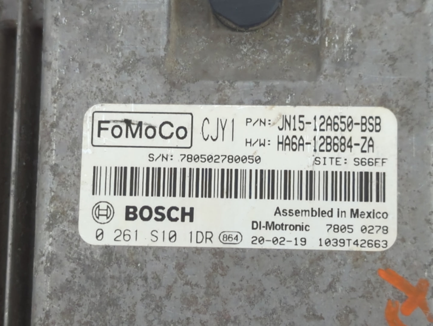 2018-2021 Ford Ecosport PCM Engine Control Computer ECU ECM PCU OEM P/N:HA6A-12B684-ZA JN15-12A650-BSB Fits OEM Used Auto Pa