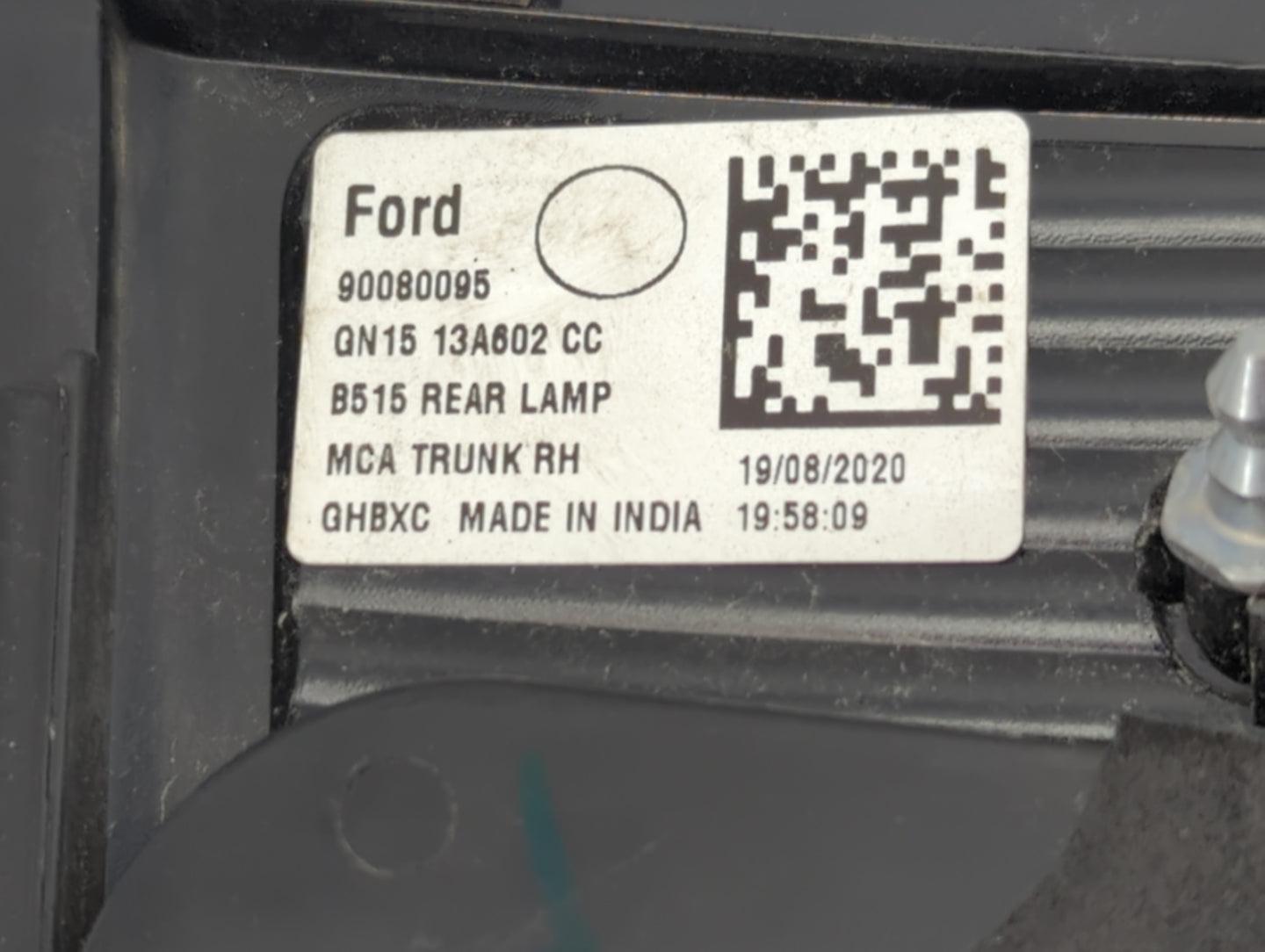 2018-2022 Ford Ecosport Passenger Right Side Deck Lid Mounted Tail Light - Oemusedautoparts1.com