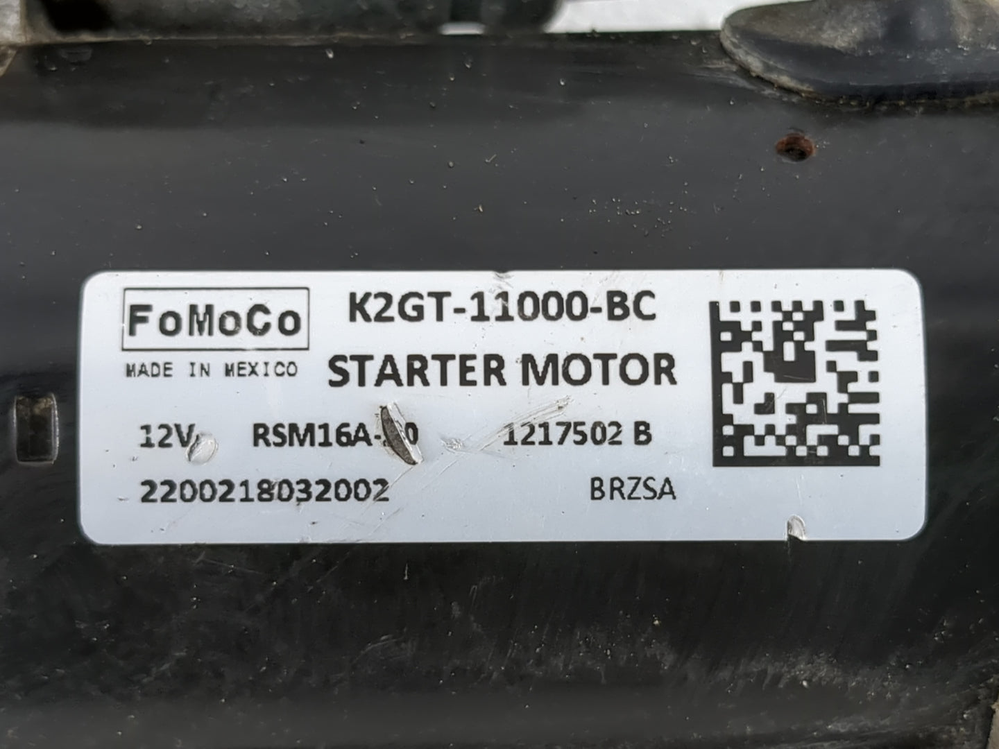 2019-2020 Ford Edge Car Starter Motor Solenoid OEM P/N:RSM16A-20 K2GT-11000-BC Fits Fits 2019 2020 2021 2022 OEM Used Auto P