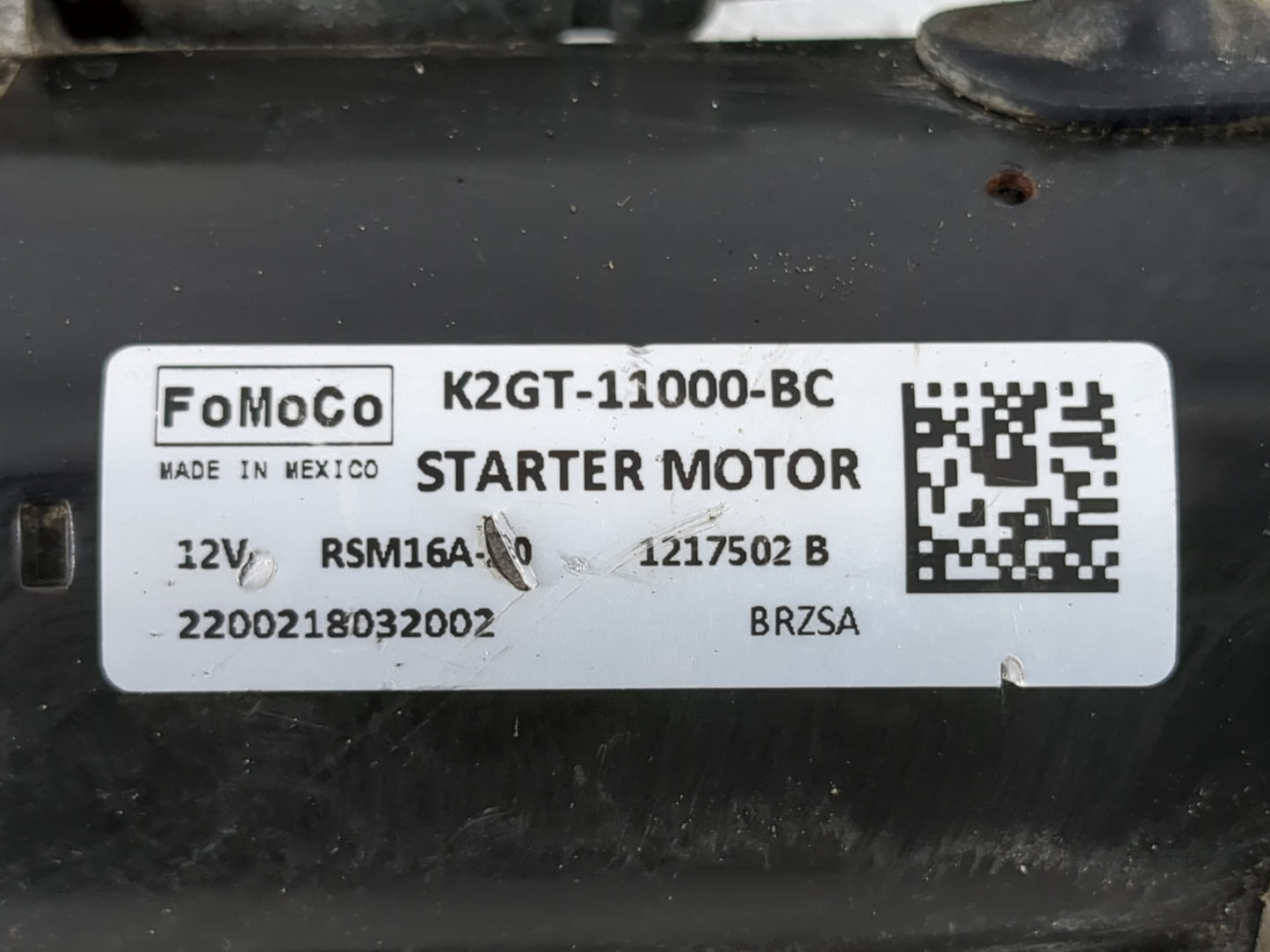 2019-2020 Ford Edge Car Starter Motor Solenoid OEM P/N:RSM16A-20 K2GT-11000-BC Fits Fits 2019 2020 2021 2022 OEM Used Auto P