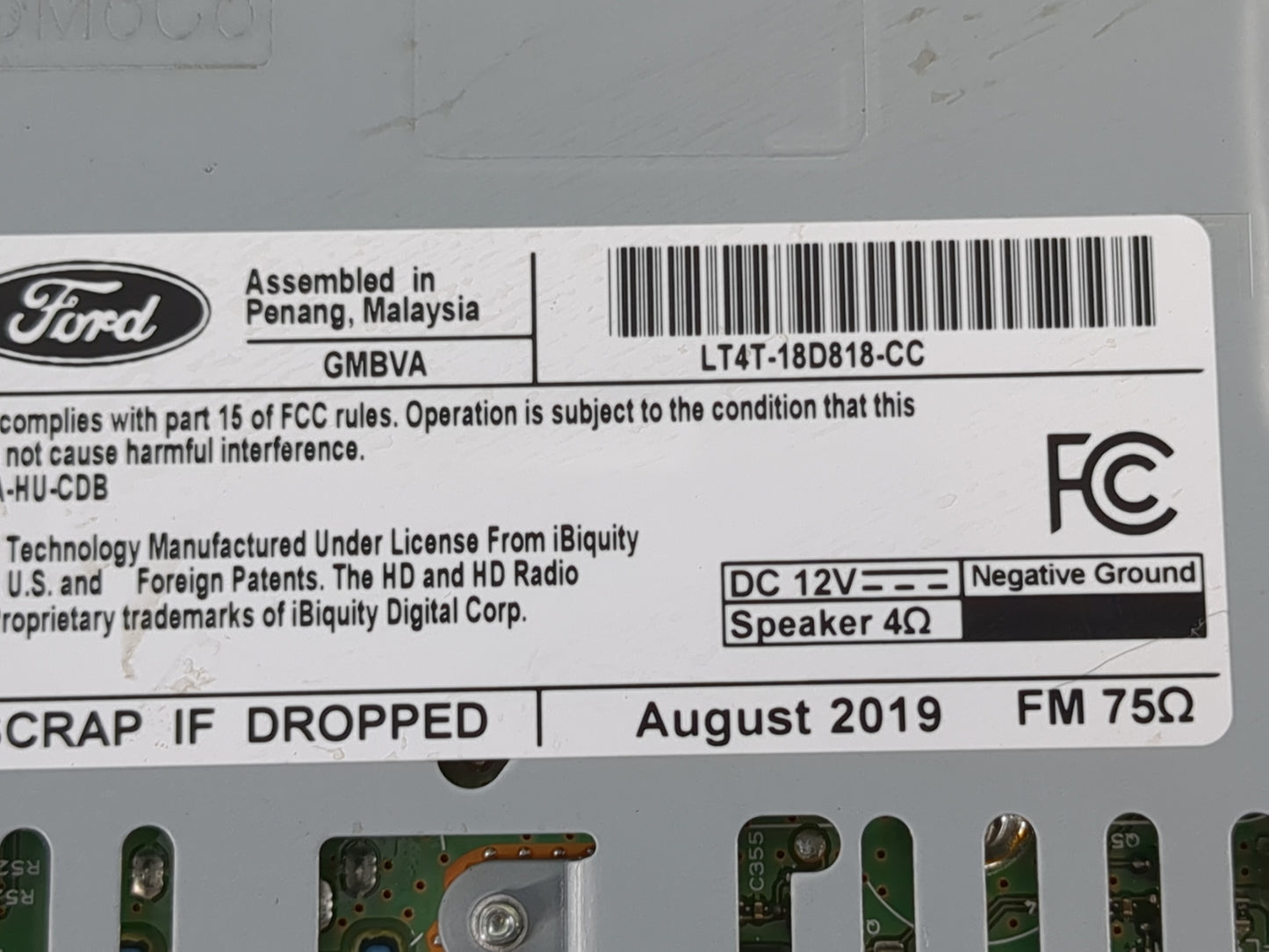2020 Ford Edge Radio AM FM Cd Player Receiver Replacement P/N:LT4T-18D818-CC Fits OEM Used Auto Parts - Oemusedautoparts1.co