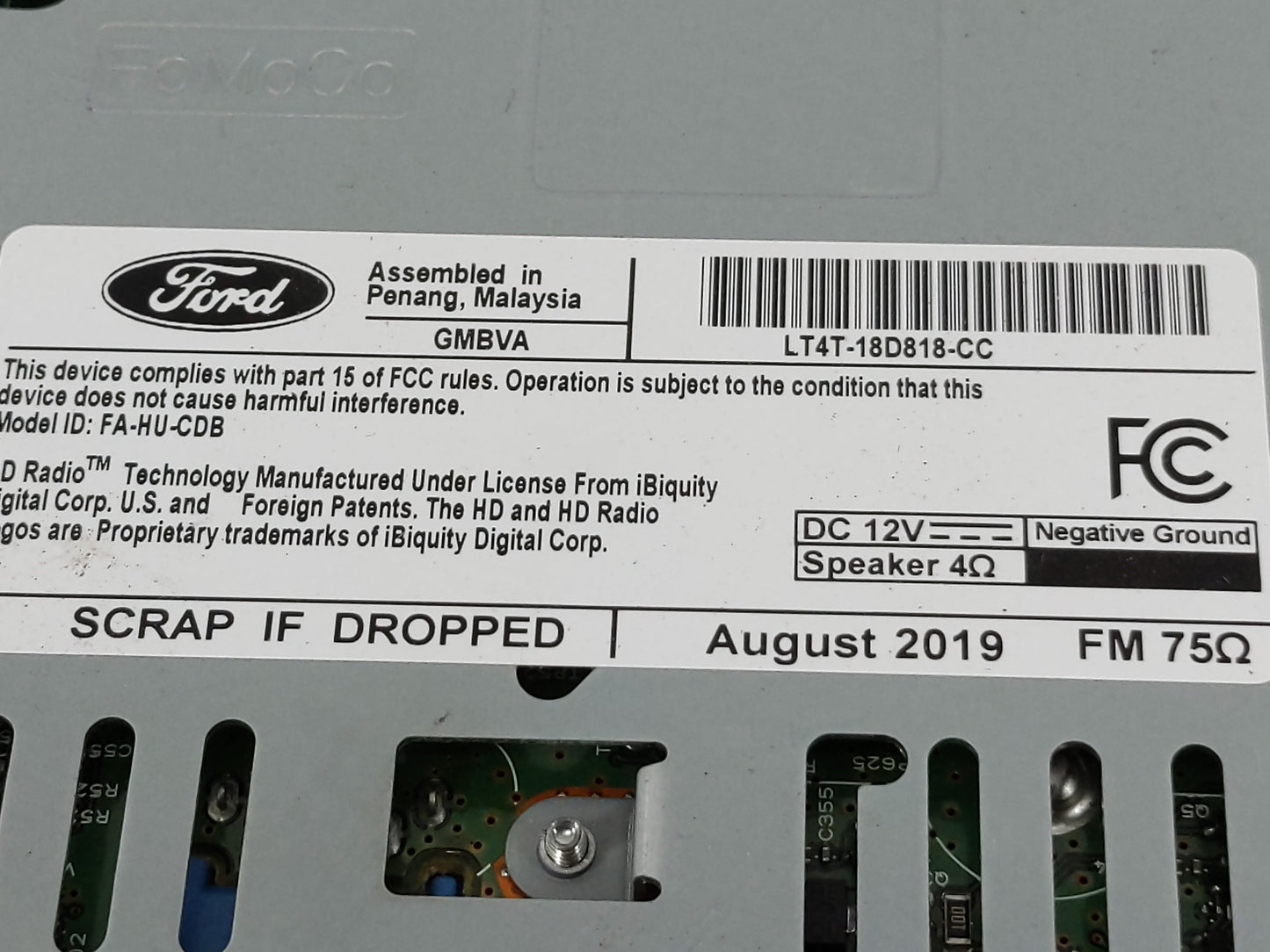 2020 Ford Edge Radio AM FM Cd Player Receiver Replacement P/N:LT4T-18D818-CC Fits OEM Used Auto Parts - Oemusedautoparts1.co