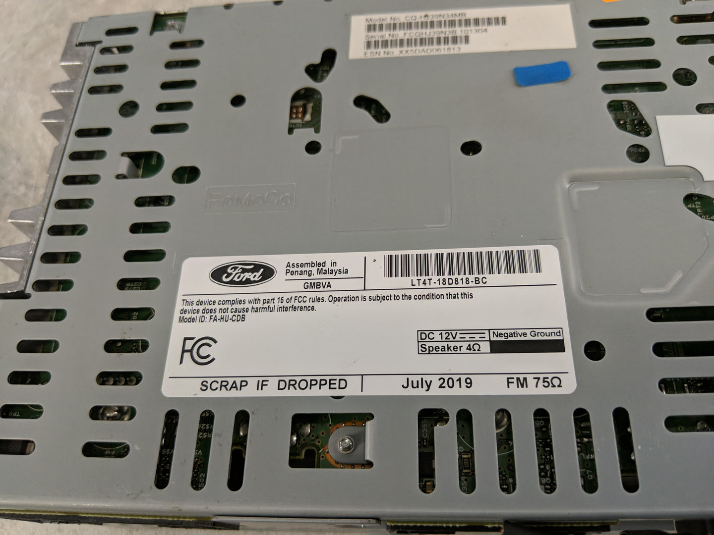 2020 Ford Edge Radio AM FM Cd Player Receiver Replacement P/N:LT4T-18D818-BC Fits OEM Used Auto Parts - Oemusedautoparts1.co