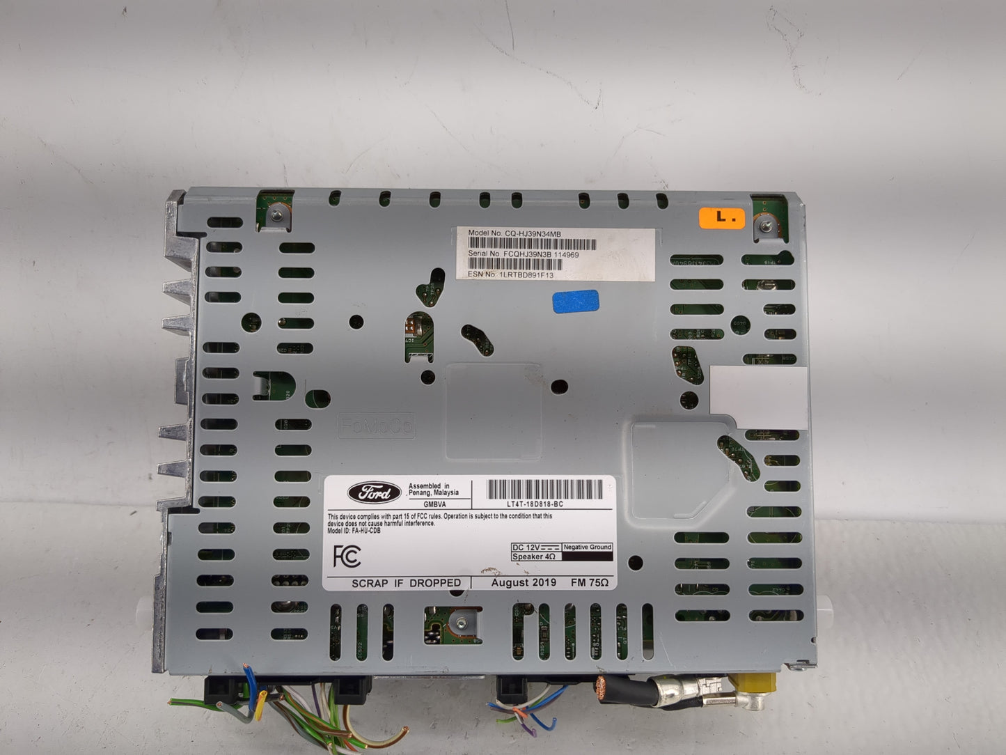 2020 Ford Edge Radio AM FM Cd Player Receiver Replacement P/N:LT4T-18D818-BC Fits OEM Used Auto Parts - Oemusedautoparts1.co