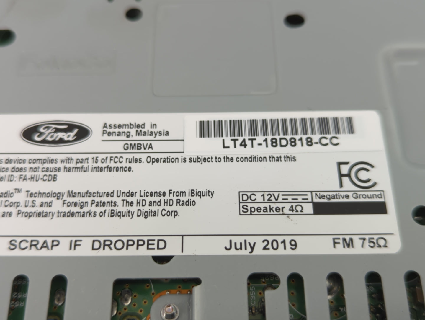 2020 Ford Edge Radio AM FM Cd Player Receiver Replacement P/N:LT4T-18D818-CC Fits OEM Used Auto Parts - Oemusedautoparts1.co