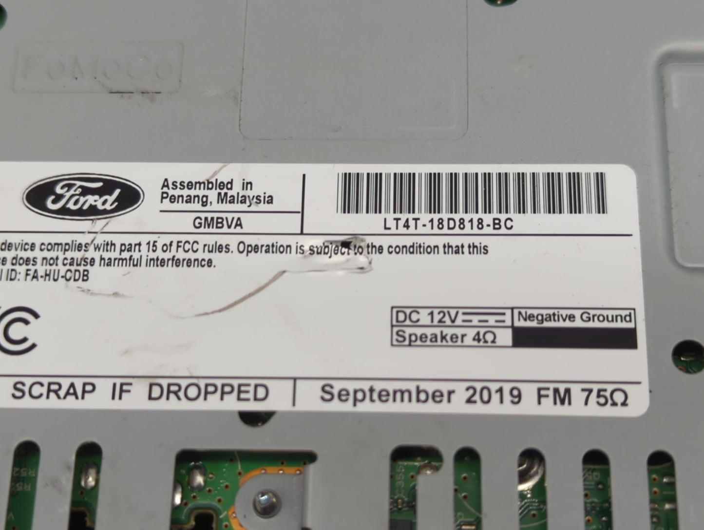 2020 Ford Edge Radio AM FM Cd Player Receiver Replacement P/N:LT4T-18D818-BC Fits OEM Used Auto Parts - Oemusedautoparts1.co