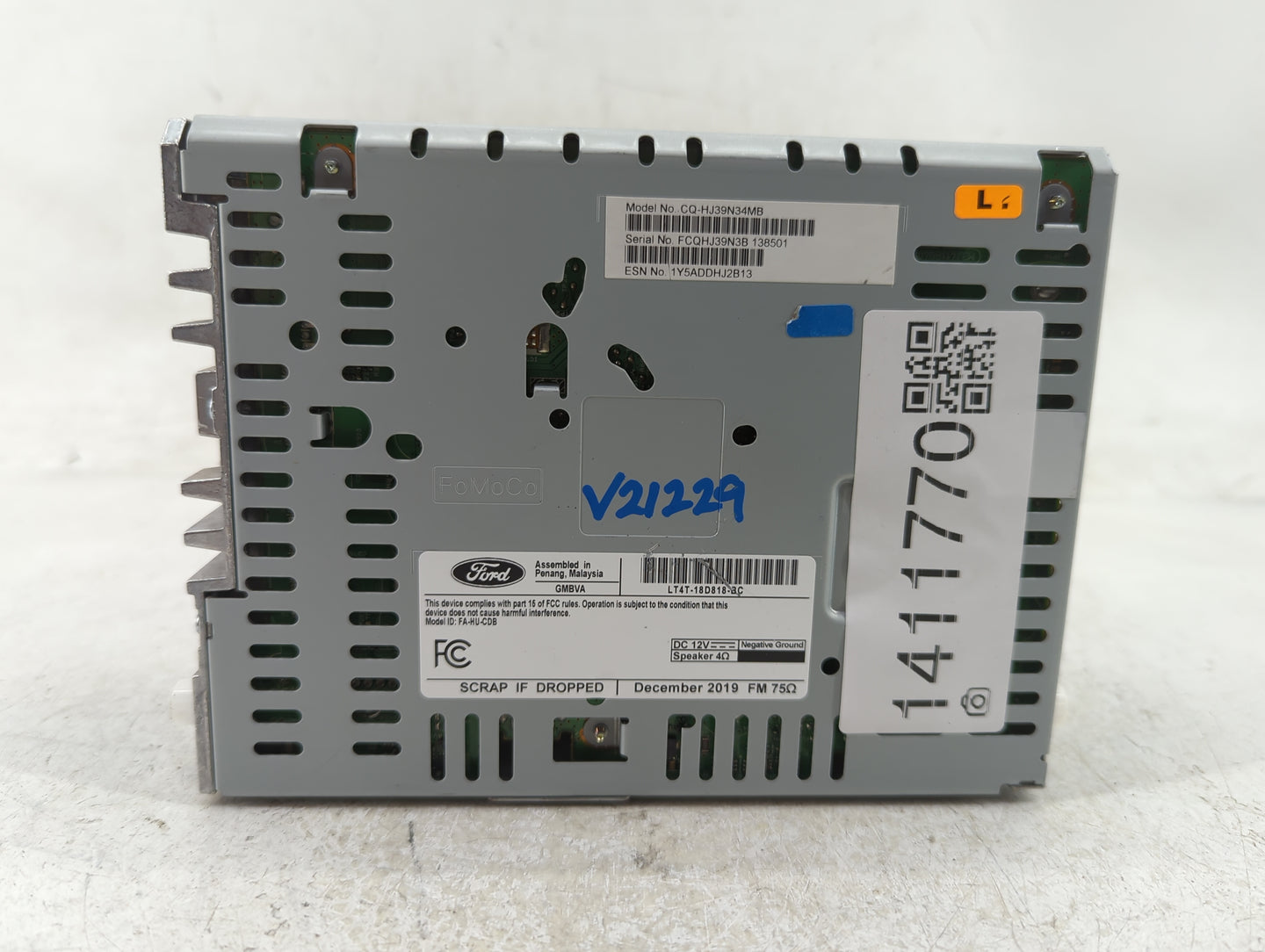 2020 Ford Edge Radio AM FM Cd Player Receiver Replacement P/N:LT4T-18D818-BC Fits OEM Used Auto Parts - Oemusedautoparts1.co