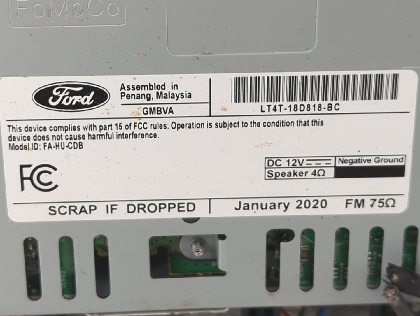 2020 Ford Edge Radio AM FM Cd Player Receiver Replacement P/N:LT4T-18C818-BC Fits OEM Used Auto Parts - Oemusedautoparts1.co