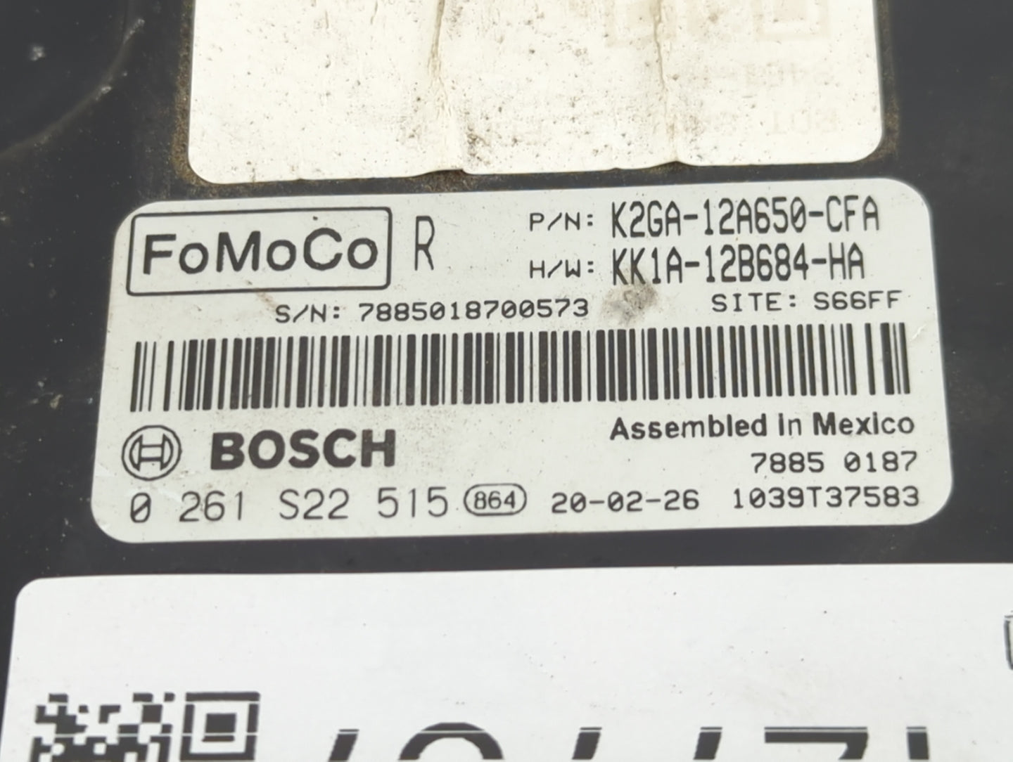 2020 Ford Edge PCM Engine Control Computer ECU ECM PCU OEM P/N:K2GA-12A650-CFA 0 261 S22 515 Fits Fits 2021 2022 OEM Used Au