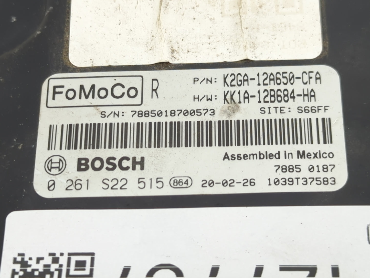 2020 Ford Edge PCM Engine Control Computer ECU ECM PCU OEM P/N:K2GA-12A650-CFA 0 261 S22 515 Fits Fits 2021 2022 OEM Used Au