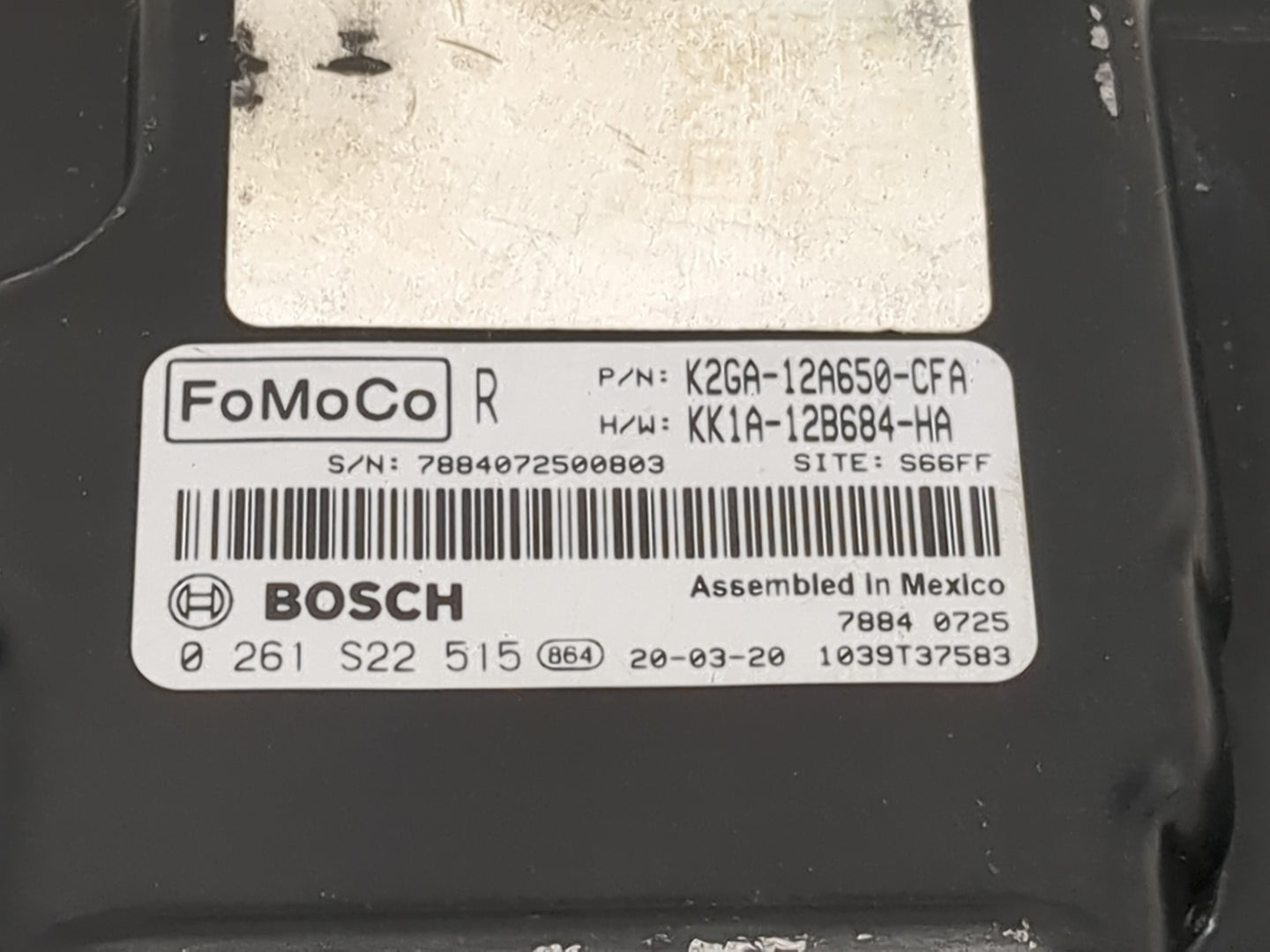 2020 Ford Edge PCM Engine Control Computer ECU ECM PCU OEM P/N:KK1A-12B684-HA K2GA-12A650-CFA, 0 261 S22 515 Fits Fits 2021 