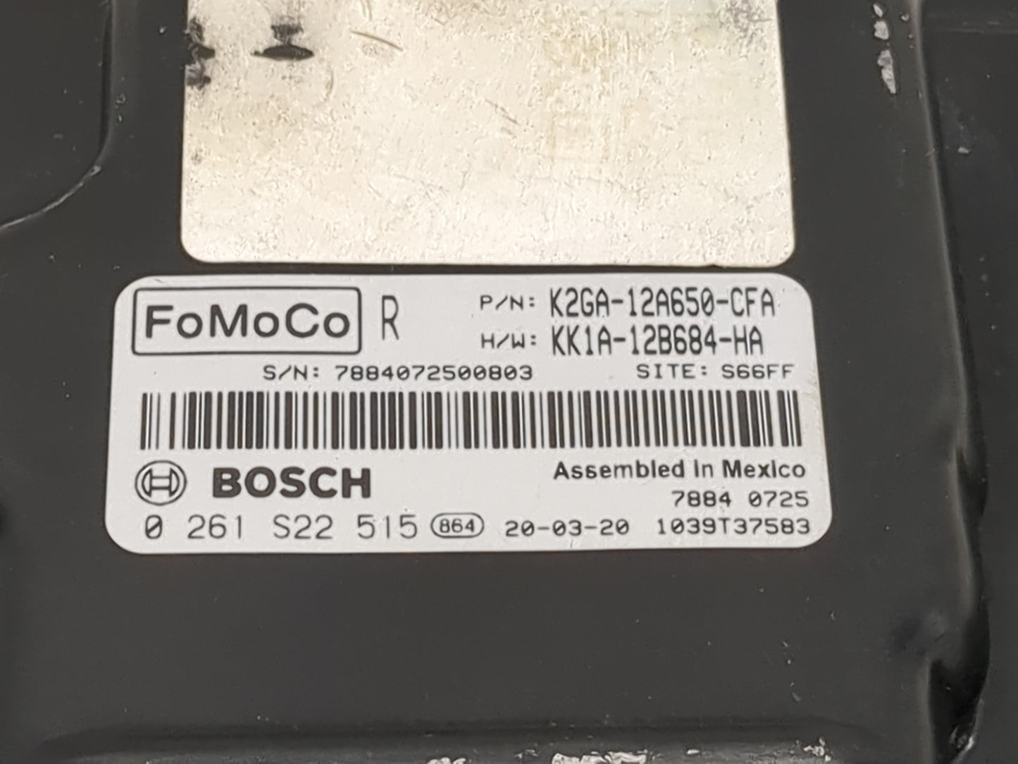 2020 Ford Edge PCM Engine Control Computer ECU ECM PCU OEM P/N:KK1A-12B684-HA K2GA-12A650-CFA, 0 261 S22 515 Fits Fits 2021 