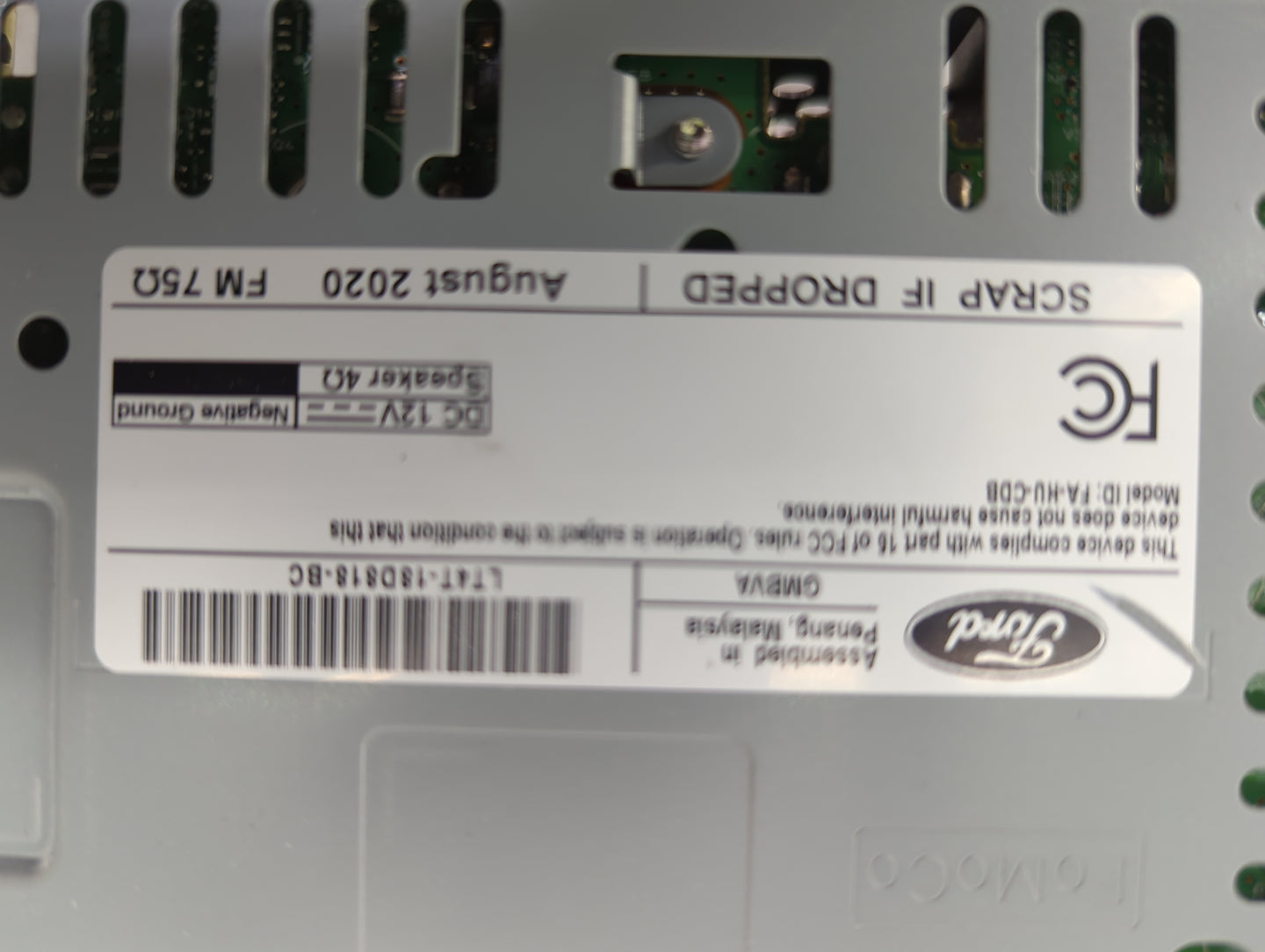 2020 Ford Edge Radio AM FM Cd Player Receiver Replacement P/N:LT4T-18D818-BC GN1T-HU39N54M4 Fits OEM Used Auto Parts - Oemus