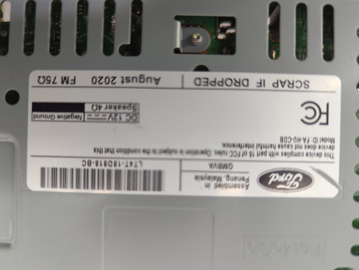 2020 Ford Edge Radio AM FM Cd Player Receiver Replacement P/N:LT4T-18D818-BC GN1T-HU39N54M4 Fits OEM Used Auto Parts - Oemus