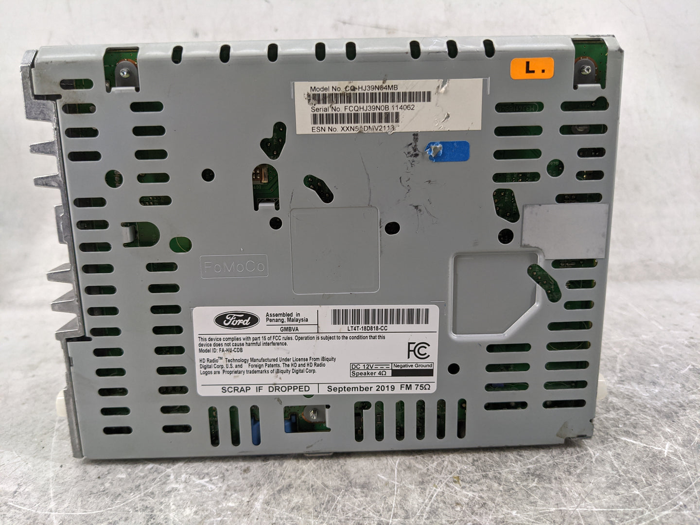 2020 Ford Edge Radio AM FM Cd Player Receiver Replacement P/N:CQ-HJ39N04MB LT4T-18D818-CC, FA-HJJ-CDB Fits OEM Used Auto Par
