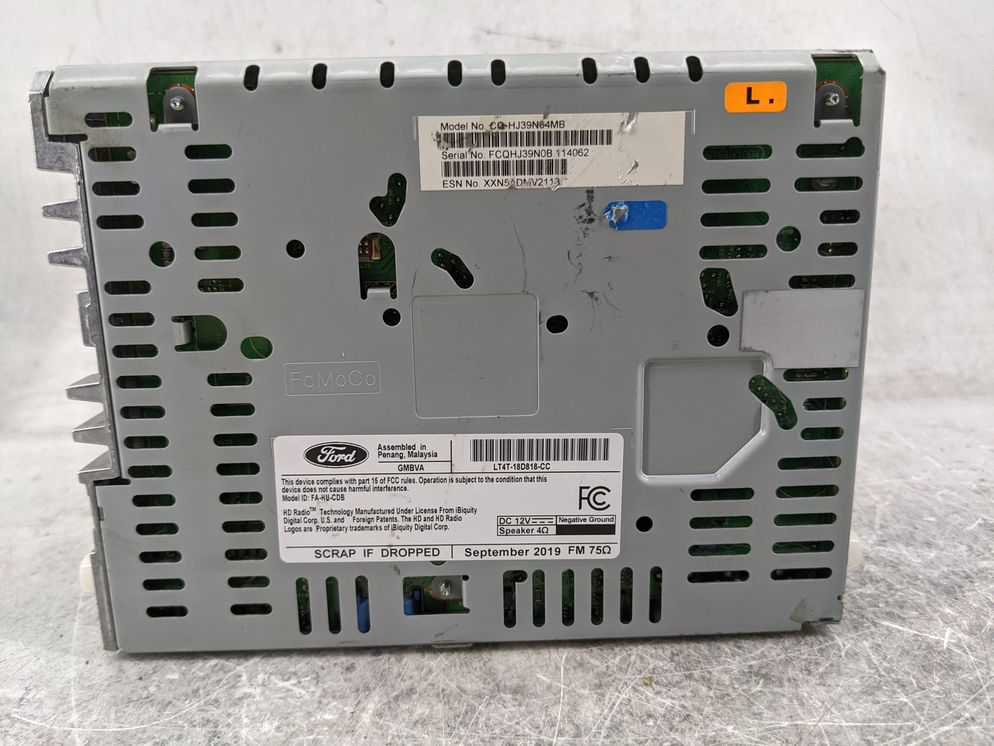 2020 Ford Edge Radio AM FM Cd Player Receiver Replacement P/N:CQ-HJ39N04MB LT4T-18D818-CC, FA-HJJ-CDB Fits OEM Used Auto Par
