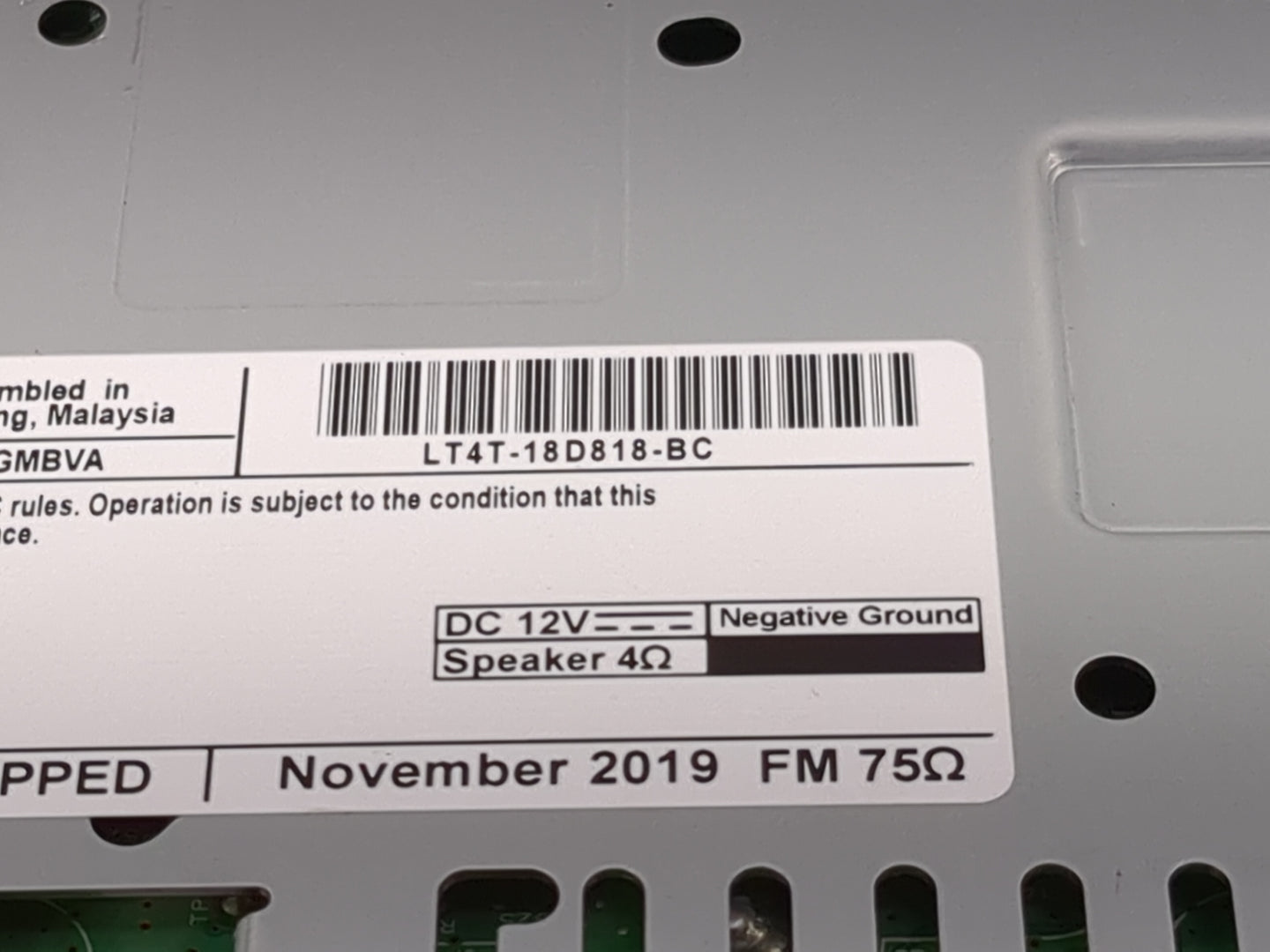 2020 Ford Edge Radio AM FM Cd Player Receiver Replacement P/N:LT4T-18D818-BC Fits OEM Used Auto Parts - Oemusedautoparts1.co