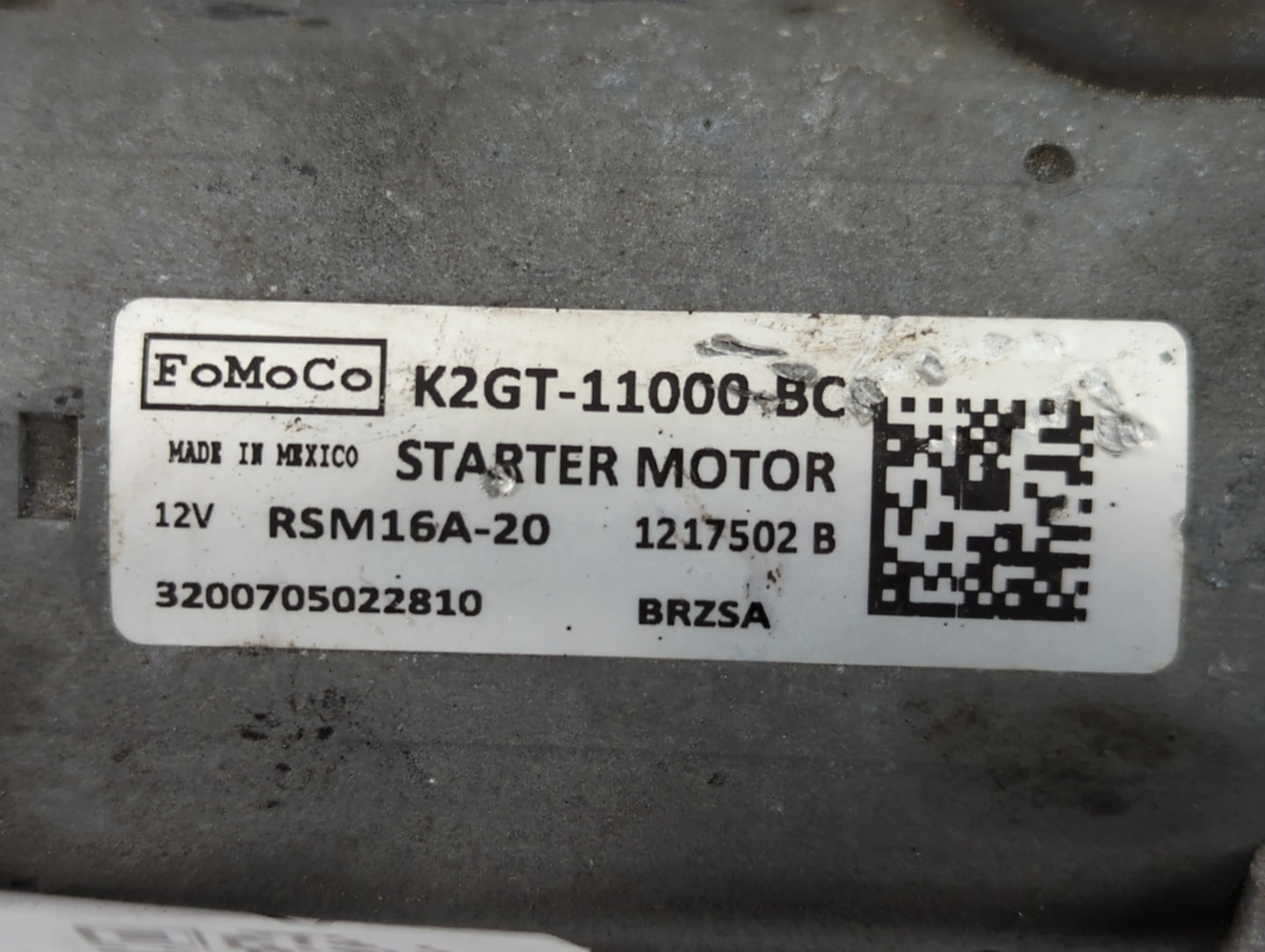 2019-2020 Ford Edge Car Starter Motor Solenoid OEM P/N:RSM16A-20 11000-BC Fits Fits 2019 2020 2021 2022 OEM Used Auto Parts 