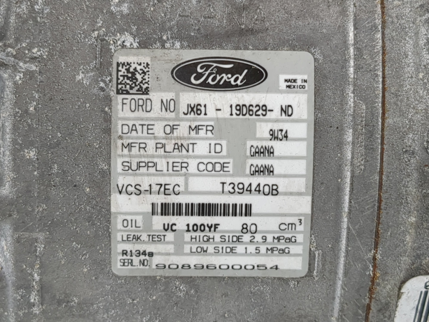 2020-2022 Ford Escape Air Conditioning A/c Ac Compressor Oem - Oemusedautoparts1.com