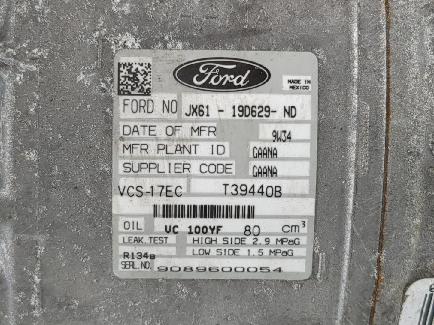2020-2022 Ford Escape Air Conditioning A/c Ac Compressor Oem - Oemusedautoparts1.com
