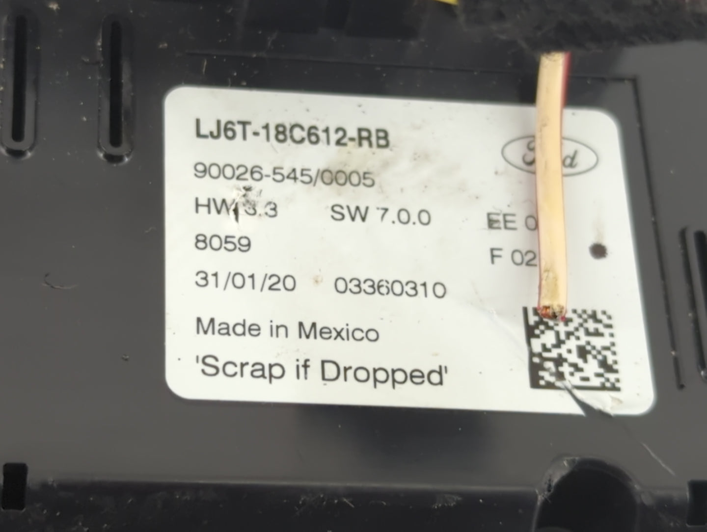 2020-2022 Ford Escape Climate Control Module Temperature AC/Heater Replacement P/N:LJ6T-18C612-RB Fits Fits 2020 2021 2022 O