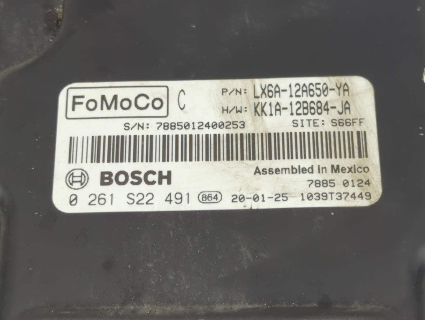 2020-2022 Ford Escape PCM Engine Control Computer ECU ECM PCU OEM P/N:LX6A-12A650-YA 0 261 S22 491 Fits Fits 2020 2021 2022 