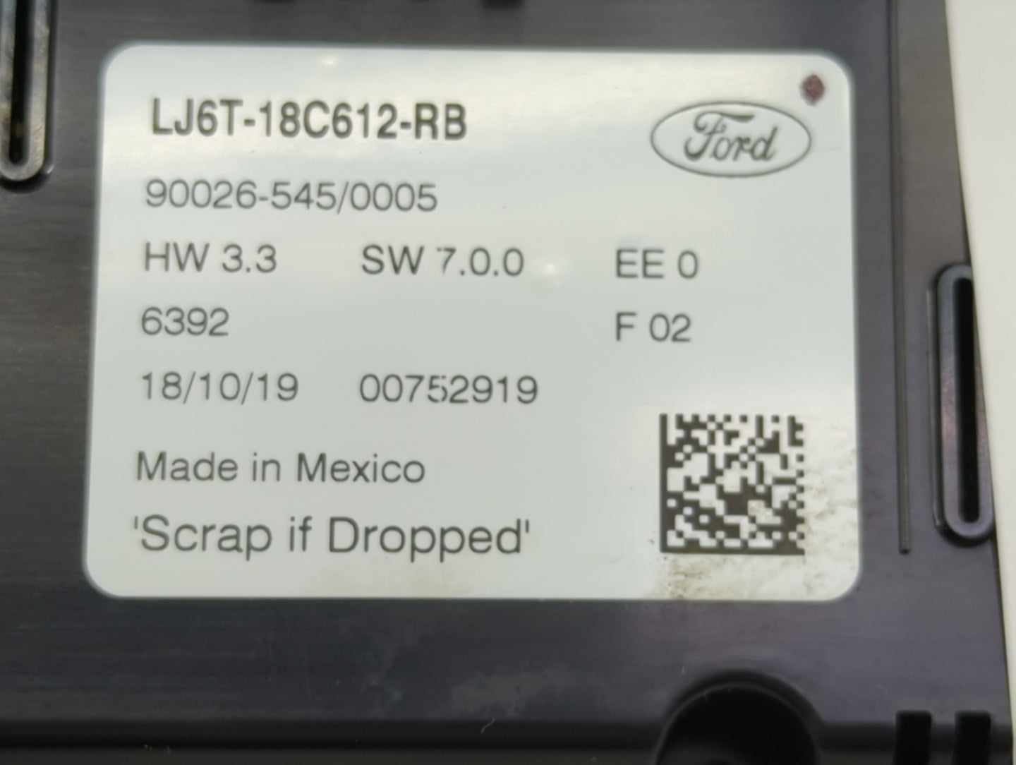 2020-2021 Ford Escape Climate Control Module Temperature AC/Heater Replacement P/N:LJ6T-18C612-RB Fits Fits 2020 2021 OEM Us