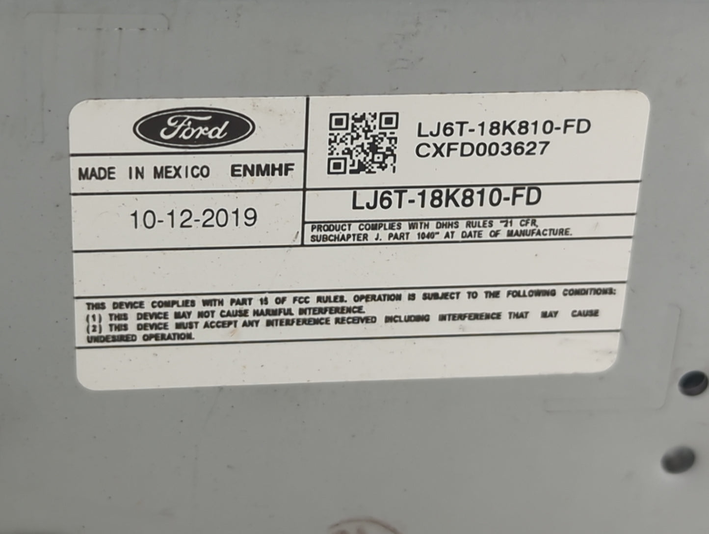 2020 Ford Escape Radio AM FM Cd Player Receiver Replacement P/N:LJ6T-18K810-FD Fits OEM Used Auto Parts - Oemusedautoparts1.