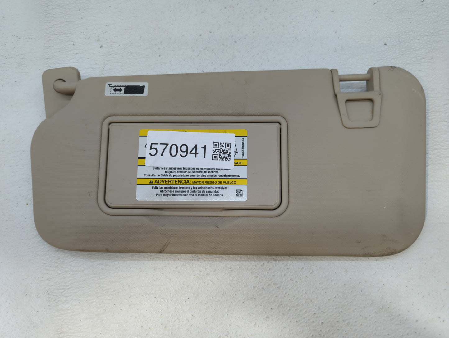 2020 Ford Escape Sun Visor Shade Replacement Driver Left Mirror Fits OEM Used Auto Parts - Oemusedautoparts1.com