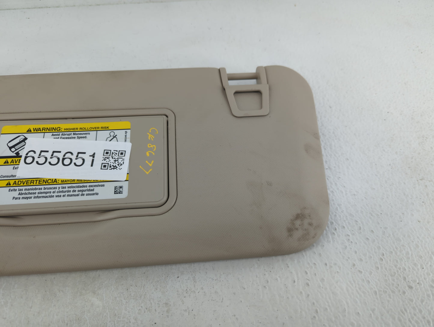 2020 Ford Escape Sun Visor Shade Replacement Driver Left Mirror Fits OEM Used Auto Parts - Oemusedautoparts1.com