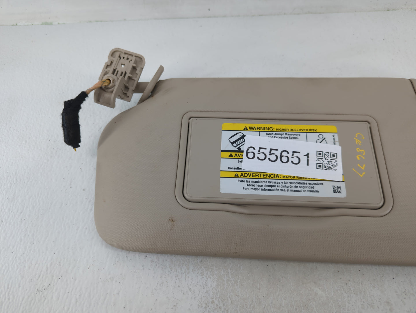 2020 Ford Escape Sun Visor Shade Replacement Driver Left Mirror Fits OEM Used Auto Parts - Oemusedautoparts1.com