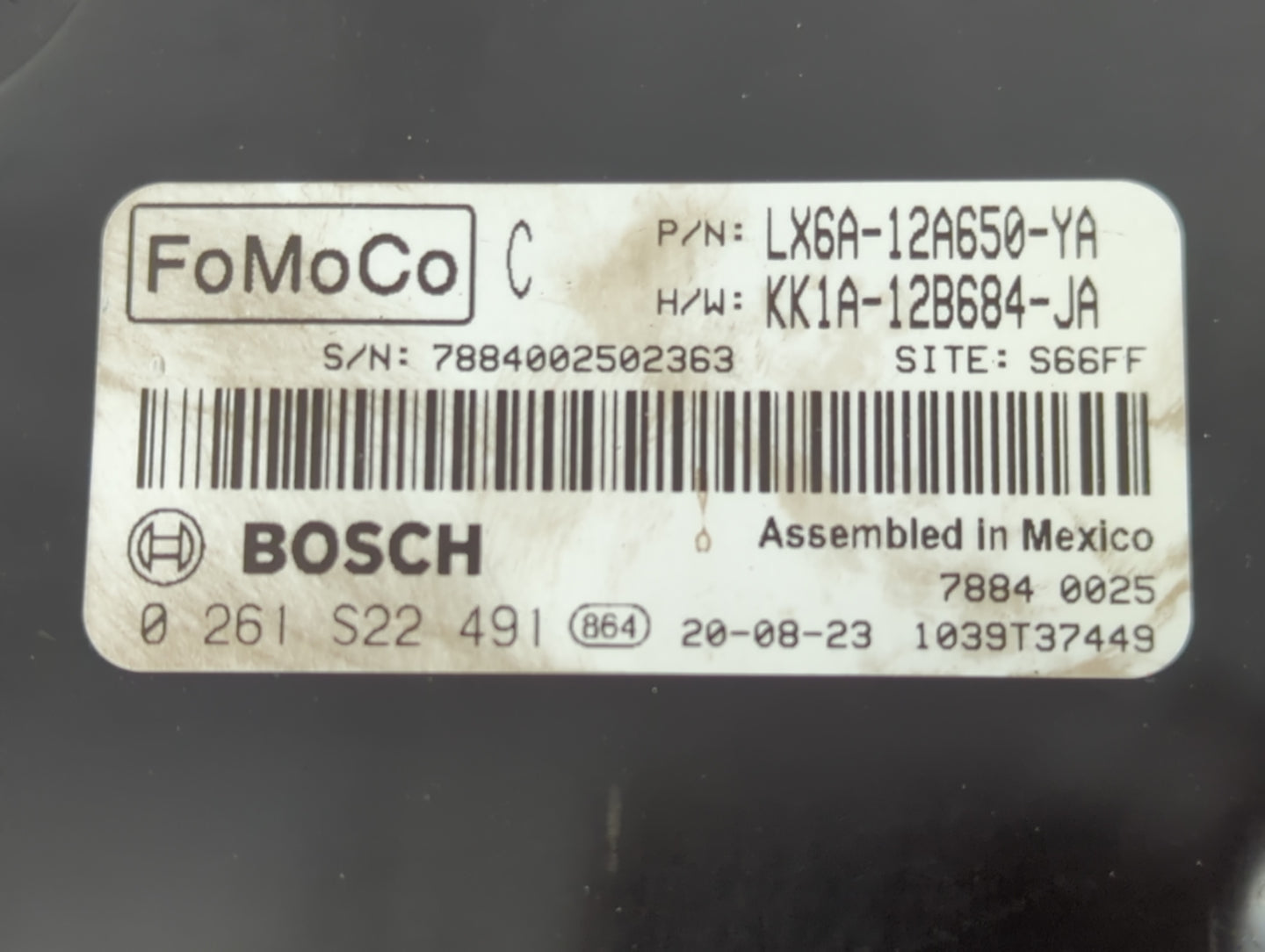 2020-2022 Ford Escape PCM Engine Control Computer ECU ECM PCU OEM P/N:KK1A-12B684-JA LX6A-12A650-YB Fits Fits 2020 2021 2022