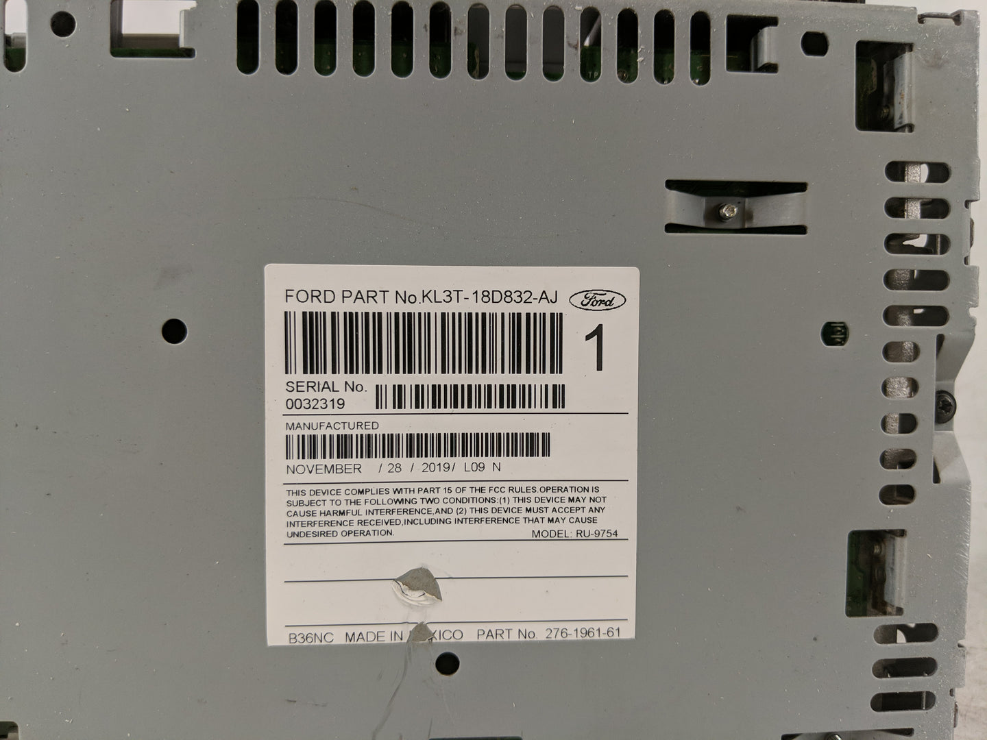 2019-2020 Ford F-150 Radio AM FM Cd Player Receiver Replacement P/N:KL3T-18D832 AJ Fits Fits 2019 2020 OEM Used Auto Parts -