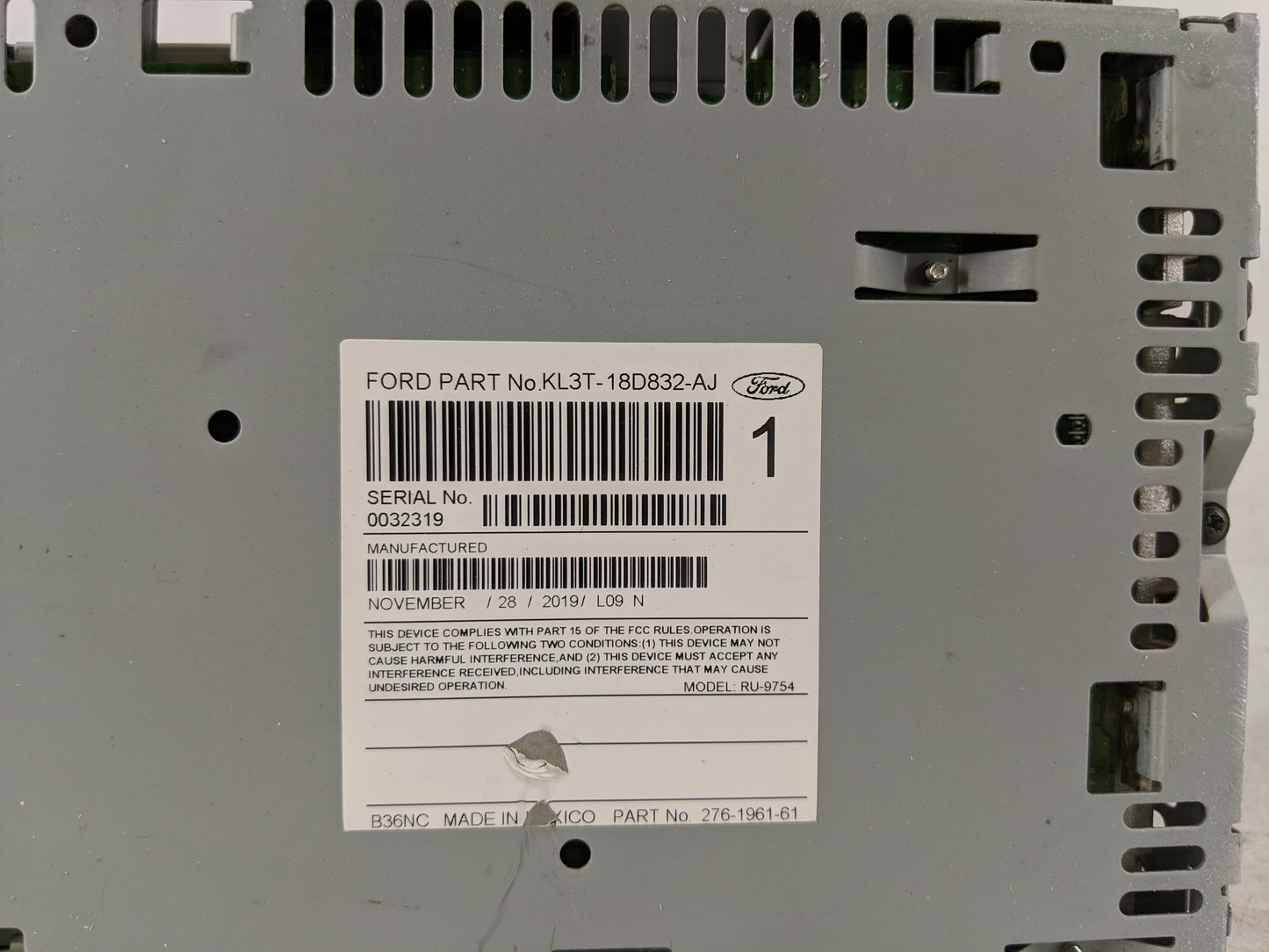 2019-2020 Ford F-150 Radio AM FM Cd Player Receiver Replacement P/N:KL3T-18D832 AJ Fits Fits 2019 2020 OEM Used Auto Parts -
