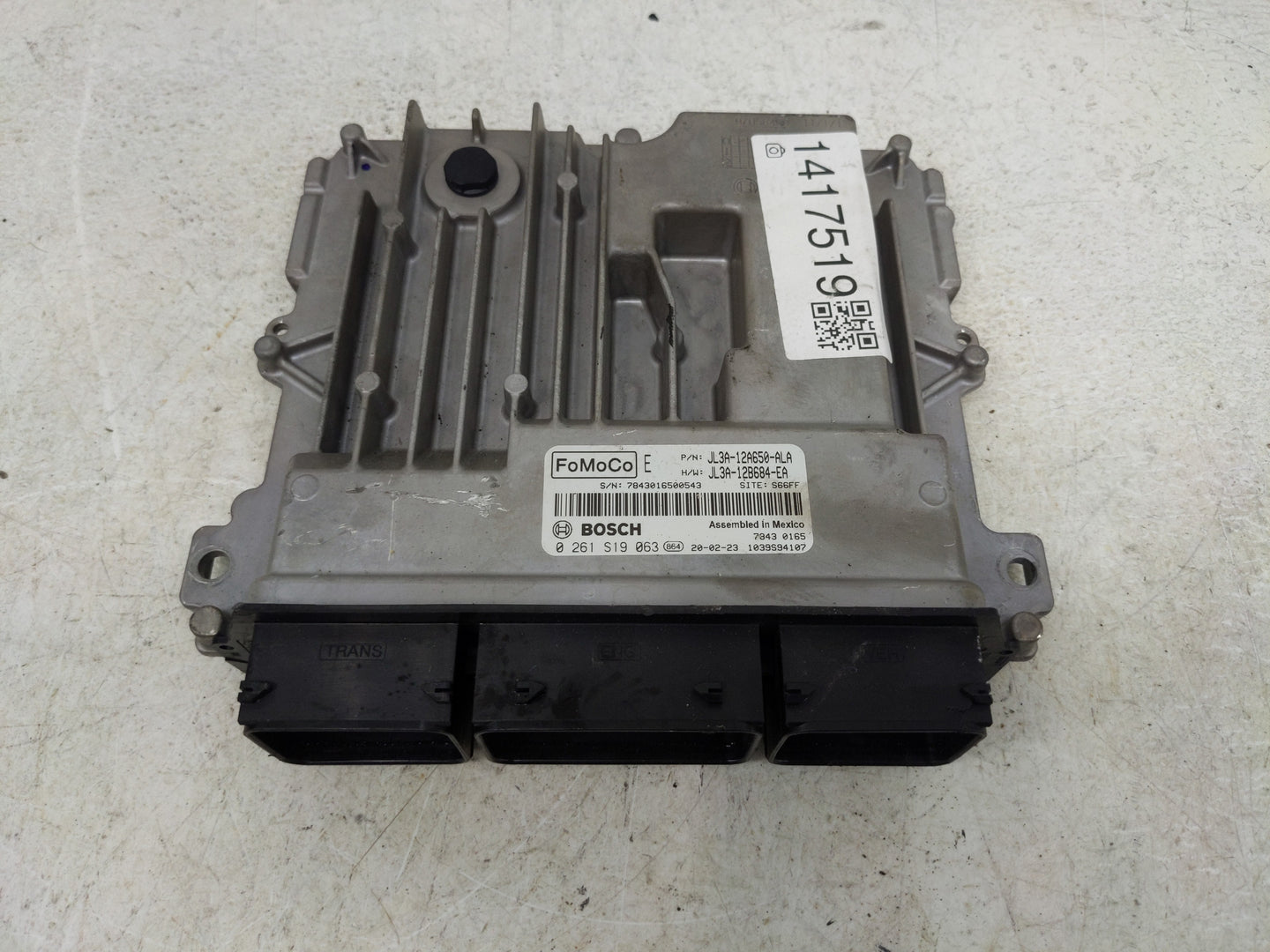 2018-2020 Ford F-150 PCM Engine Control Computer ECU ECM PCU OEM P/N:JL3A-12A650-ALA 0 261 S19 063 Fits Fits 2018 2019 2020 