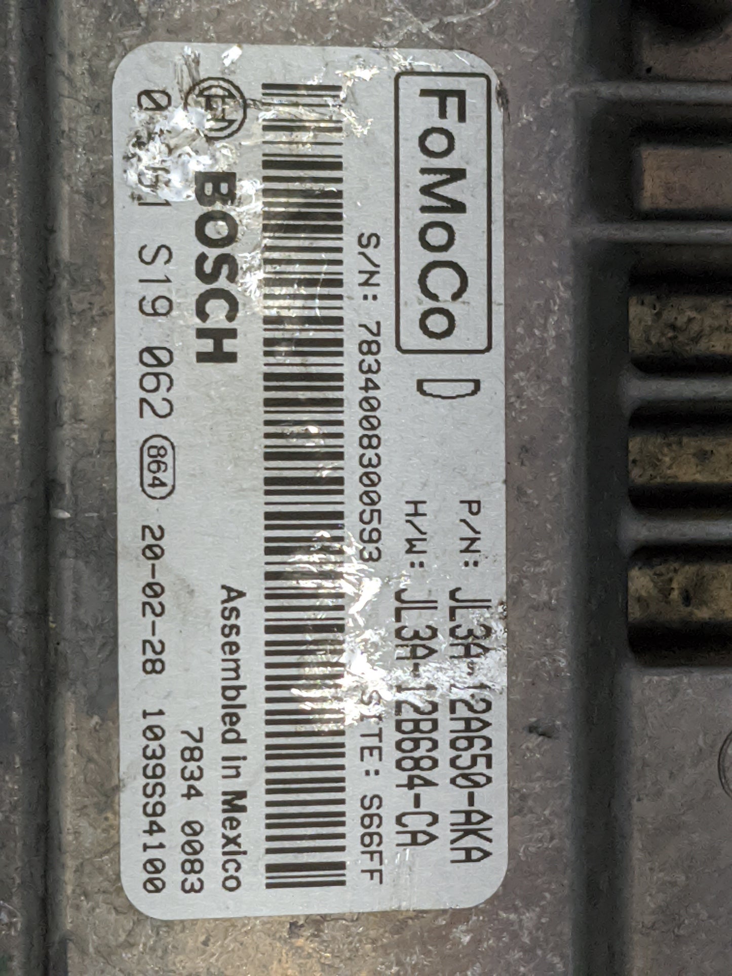 2018-2020 Ford F-150 PCM Engine Control Computer ECU ECM PCU OEM P/N:JL3A-12A650-AKA JL3A-12B684-CA Fits Fits 2018 2019 2020