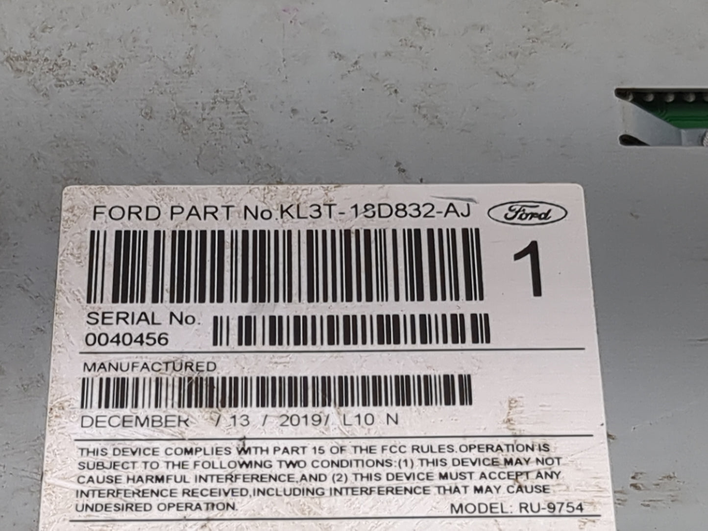2019-2020 Ford F-150 Radio AM FM Cd Player Receiver Replacement P/N:KL3T-18D832-AJ RU-9754P-C, RU-9754 Fits Fits 2019 2020 O