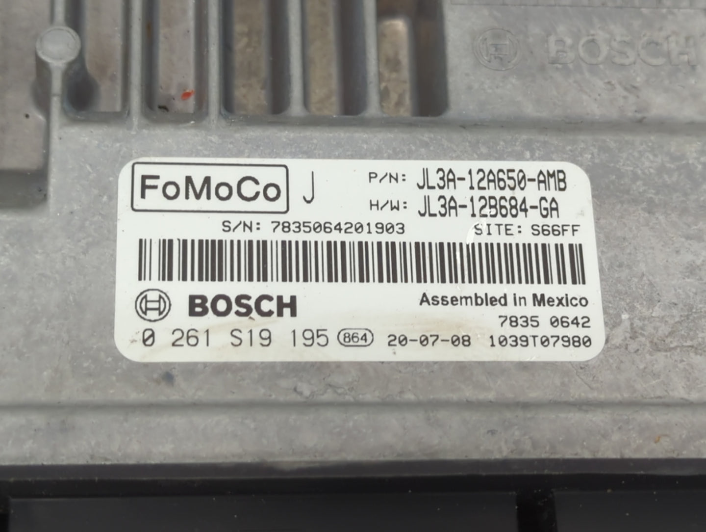 2020 Ford F150 PCM Engine Control Computer ECU ECM PCU OEM P/N:JL3A-12A650-AMB JL3A-12B684-GA, 0261S19195 Fits Fits 2018 201