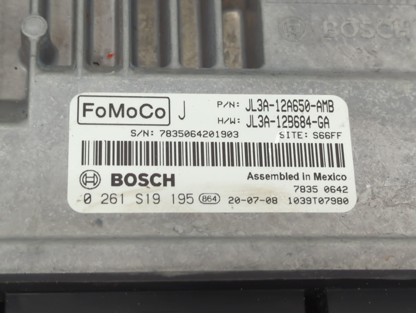 2020 Ford F150 PCM Engine Control Computer ECU ECM PCU OEM P/N:JL3A-12A650-AMB JL3A-12B684-GA, 0261S19195 Fits Fits 2018 201