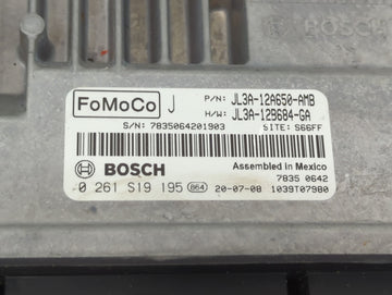 2020 Ford F150 PCM Engine Control Computer ECU ECM PCU OEM P/N:JL3A-12A650-AMB JL3A-12B684-GA, 0261S19195 Fits Fits 2018 2019 OEM Used Auto Parts