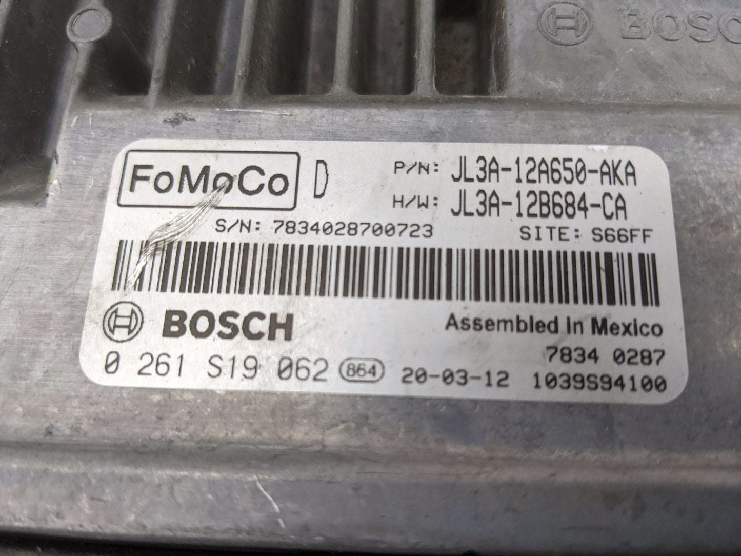 2020 Ford F150 PCM Engine Control Computer ECU ECM PCU OEM P/N:JL3A-12A650-AKA JL3A-12B684-CA, 0261S19062 Fits Fits 2018 201
