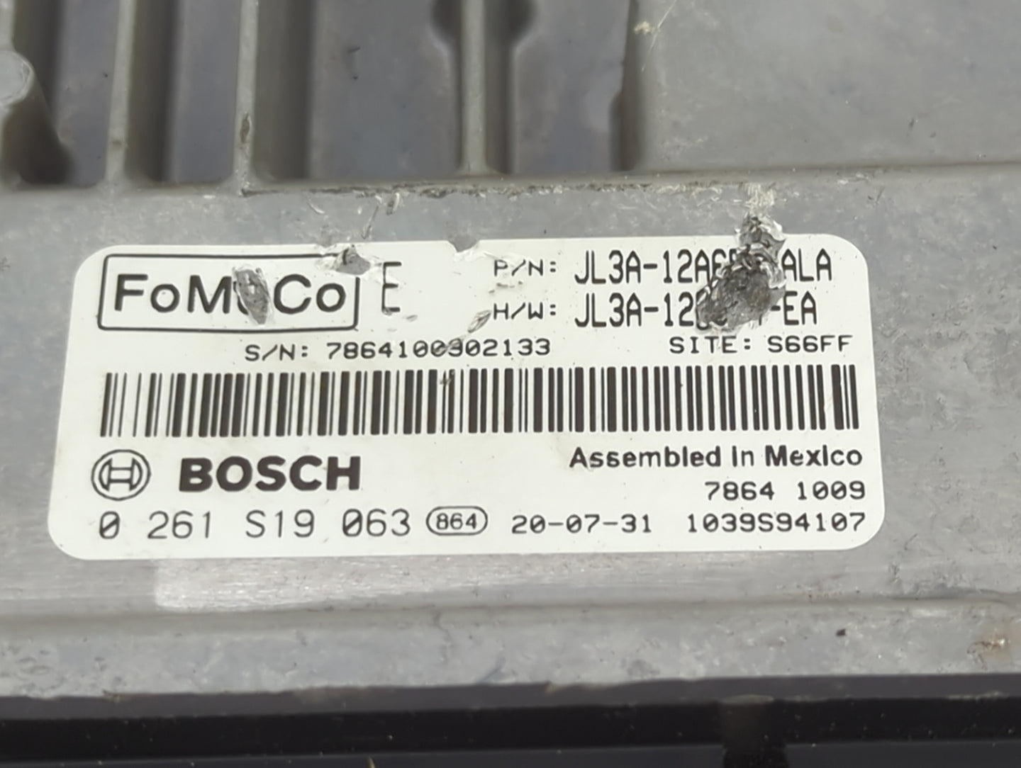 2020 Ford F150 PCM Engine Control Computer ECU ECM PCU OEM P/N:JL3A-12A650-ALA JL3A-12B684-EA, 0261S19063 Fits Fits 2018 201