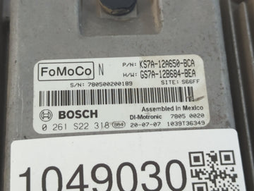 2020 Ford Fusion PCM Engine Control Computer ECU ECM PCU OEM P/N:0 261 S22 318 GS7A-12B684-BEA, KS7A-12A650-BCA Fits OEM Used Auto Parts