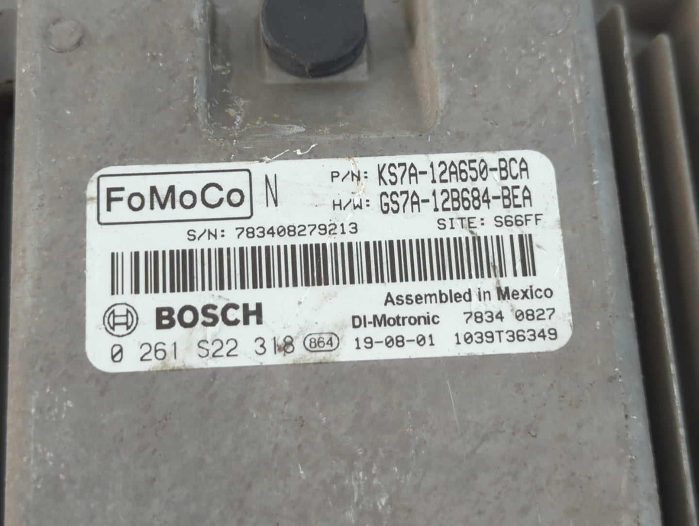 2020 Ford Fusion PCM Engine Control Computer ECU ECM PCU OEM P/N:GS7A-12B684-BEA KS7A-12A650-BCA Fits OEM Used Auto Parts - 