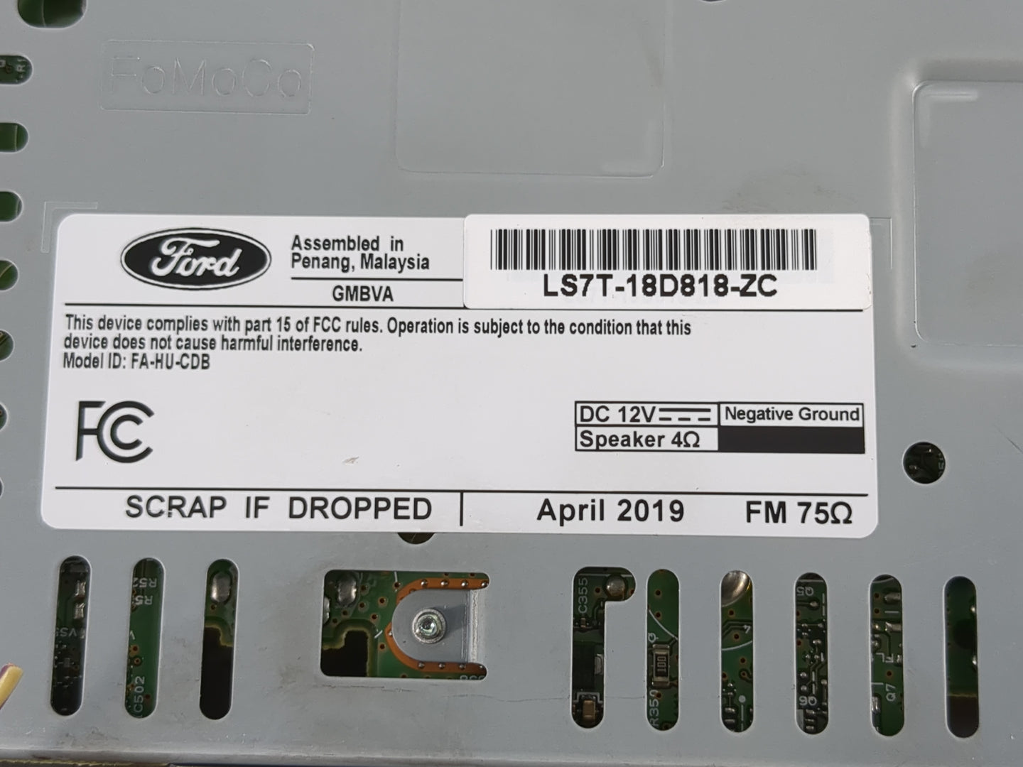 2020 Ford Fusion Radio AM FM Cd Player Receiver Replacement P/N:LS7T-18D818-ZC Fits OEM Used Auto Parts - Oemusedautoparts1.