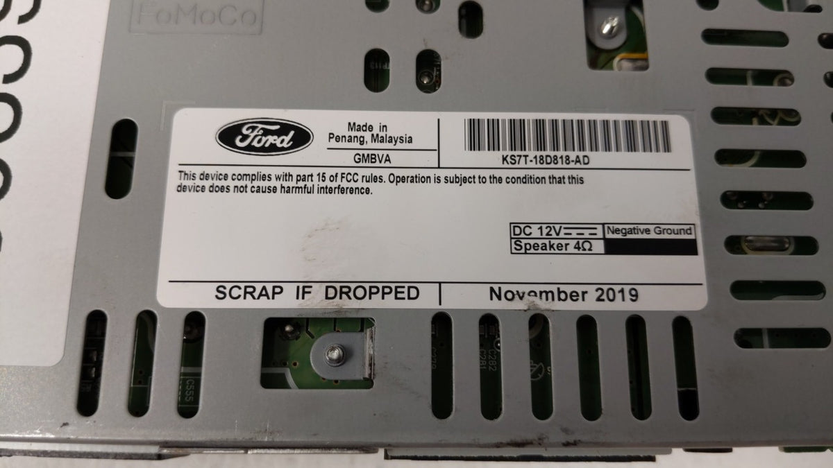 2017-2020 Ford Fusion Radio AM FM Cd Player Receiver Replacement P/N:HS7T-19C107-ZD KS7T-18D818-AD Fits 2017 2018 2019 2020 