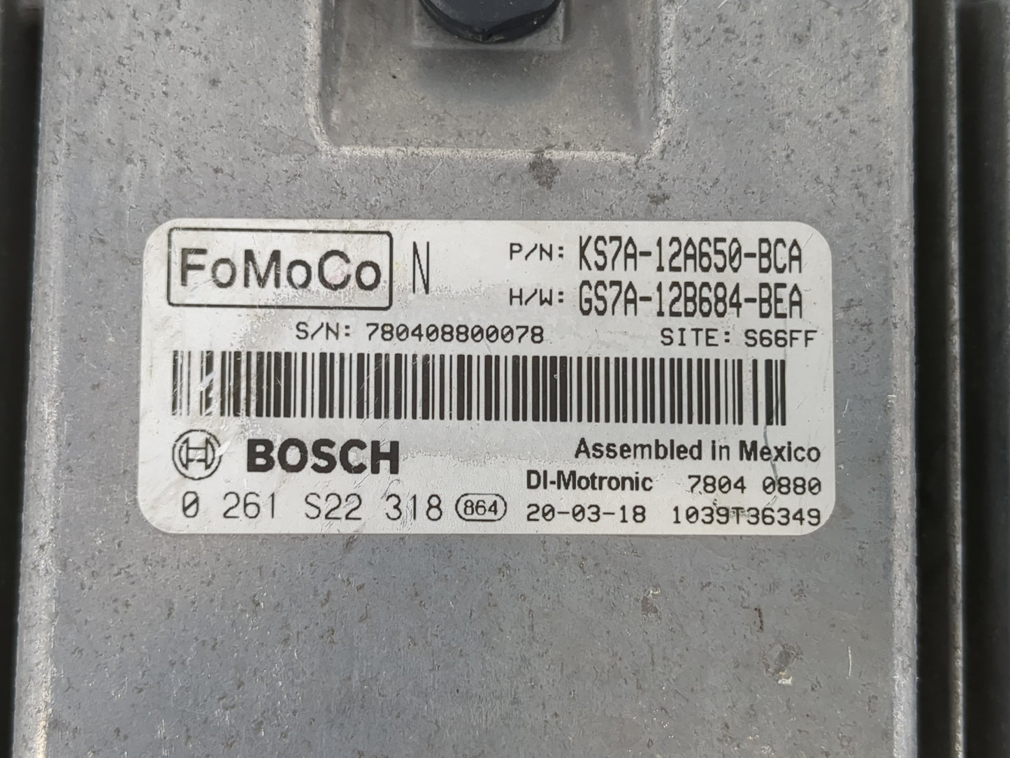 2020 Ford Fusion PCM Engine Control Computer ECU ECM PCU OEM P/N:GS7A-12B684-BEA KS7A-12A650-BCA Fits OEM Used Auto Parts - 